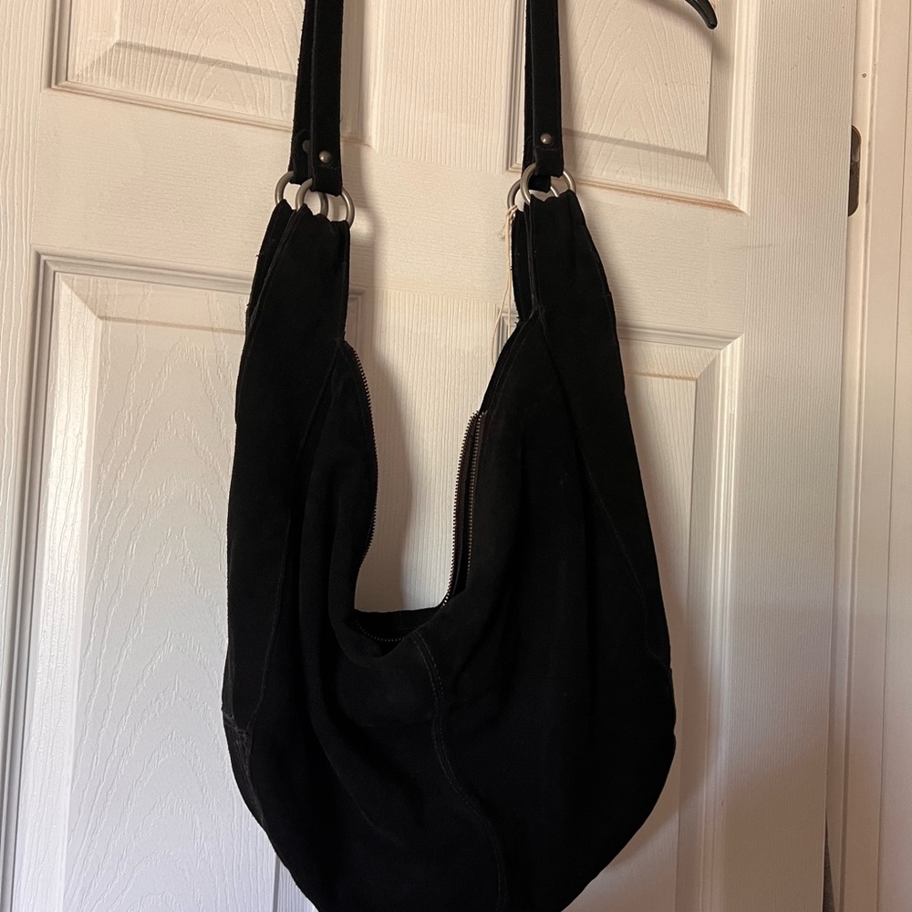 Free People Suede Roma tote in black